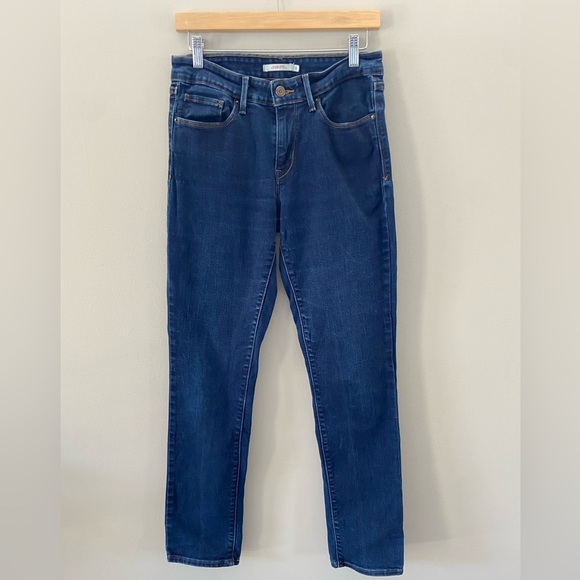 Levi’s Mid Rise Skinny Dark Indigo Blue Jeans - Picture 2 of 5